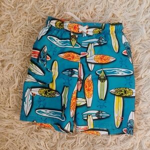 OP Swim Shorts with Multicolor Surf Board Print Swim Trunks SZ 6/7